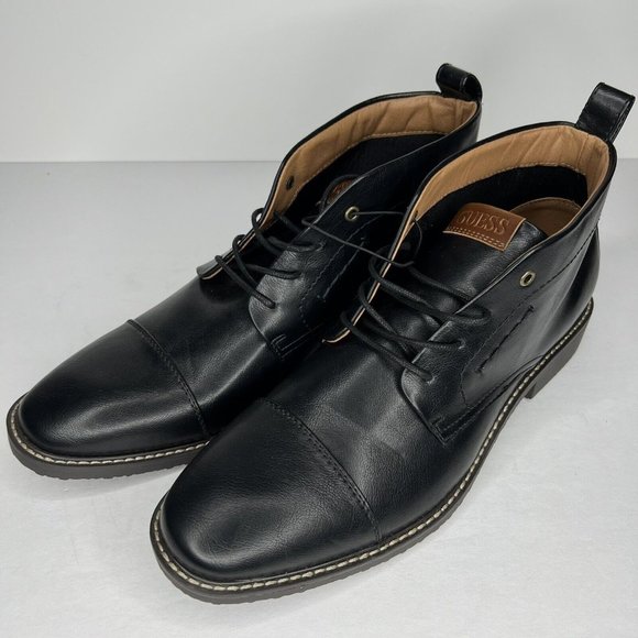 Guess Shoes Guess Mens Gibby Fauxleather Captoe Black Chukka Boots Size 2 Brand New Poshmark